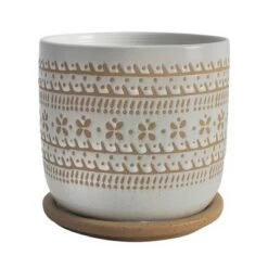 Deals ✨ Daisy Planter with Saucer Brown - Sagebrook Home 🎉 -Planters Sales Store unnamed file 4641