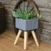Wholesale 👏 Sunnydaze Decor Sunnydaze Barkley Durable Indoor/Outdoor Fiber Clay Decorative Flower Pot - 10" Square - Gray and Natural 🔥