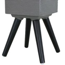 Wholesale 💯 Sunnydaze Decor Sunnydaze Barkley Fiber Clay Durable Indoor/Outdoor Decorative Flower Pot - 10" Square - Gray and Black 🔥