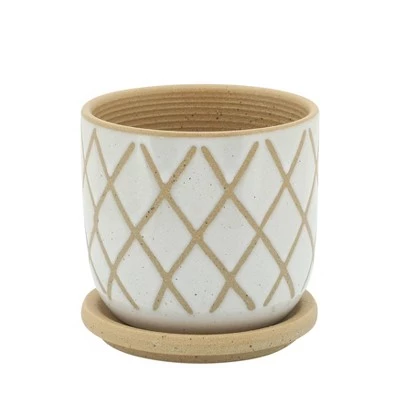 Best Sale 😉 Sagebrook Home Cross Ceramic Planter with Saucer White 😍 3 Best Sale 😉 Sagebrook Home Cross Ceramic Planter with Saucer White 😍