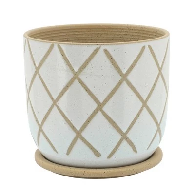 Best Sale 😉 Sagebrook Home Cross Ceramic Planter with Saucer White 😍 5 Best Sale 😉 Sagebrook Home Cross Ceramic Planter with Saucer White 😍 - Image 3