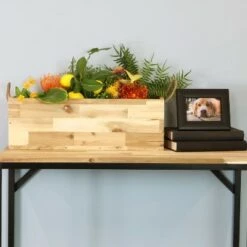 Top 10 ๐ Sunnydaze Decor Sunnydaze Rectangle Indoor Flower and Succulent Planter Box with Handles and 3 Removable Plastic Liners - 20" W x 7.25" D x 6.75" H - Acacia Wood ๐