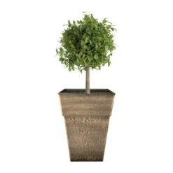 Discount 🔔 The HC Companies Avino 16 Inch Square Resin Accent Outdoor Flower Planter Pot for Garden, Patio, Porch, Deck, or Balcony, Celtic Bronze 💯 -Planters Sales Store unnamed file 4730