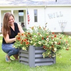 Flash Sale 🎉 Sunnydaze Decor Sunnydaze Raised Powder-Coated Steel Garden Bed Kit for Plants, Flowers, Herbs, Fruits and Vegetables - 22" Square x 16" Deep - Gray 🥰 -Planters Sales Store unnamed file 477