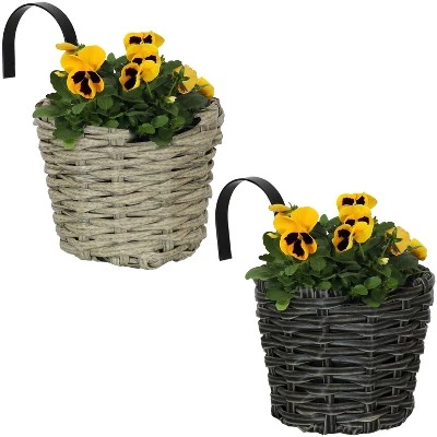 Best deal ๐ Sunnydaze Decor Sunnydaze Modern Round Polyrattan Indoor/Outdoor Over-the-Rail Planter - 5.25" Diameter - Mist and Charcoal - 2-Piece Set ๐ฏ 6 Best deal ๐ Sunnydaze Decor Sunnydaze Modern Round Polyrattan Indoor/Outdoor Over-the-Rail Planter - 5.25" Diameter - Mist and Charcoal - 2-Piece Set ๐ฏ - Image 4