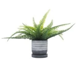 Hot Sale 👍 Sagebrook Home 5" Geometric Ceramic Planter with Saucer Gray 🧨