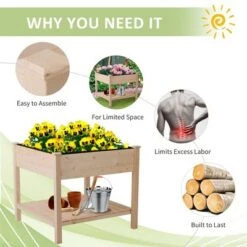 Hot Sale 🌟 Outsunny Wood Raised Garden Bed with Storage Shelf Elevated Planter Box Stand with Legs for Backyard Patio Garden Balcony 3x3FT 🎉 13 Hot Sale 🌟 Outsunny Wood Raised Garden Bed with Storage Shelf Elevated Planter Box Stand with Legs for Backyard Patio Garden Balcony 3x3FT 🎉 -Planters Sales Store unnamed file 487