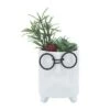Hot Sale 💯 Sagebrook Home Ceramic Face Planter with Artificial Plant White 🧨