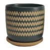 Wholesale 🤩 Set of 2 10" Zig Zag Planters with Saucer Teal - Sagebrook Home 🥰 -Planters Sales Store unnamed file 4894