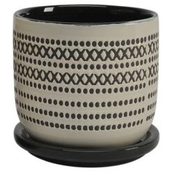 Outlet ⭐ Sagebrook Home Set of 2 5.75" Ceramic Planters with Saucer Black 🌟 -Planters Sales Store unnamed file 4899