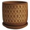 Cheap 🎁 Set of 2 5.75" Cross Planters with Saucer Tan - Sagebrook Home 🥰