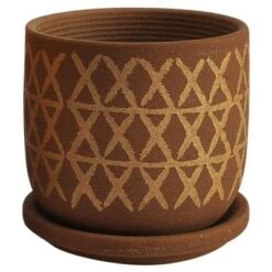 Cheap 🎁 Set of 2 5.75" Cross Planters with Saucer Tan - Sagebrook Home 🥰 -Planters Sales Store unnamed file 4912