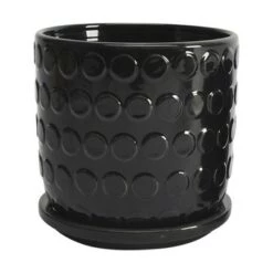 Outlet 🔔 Set of 2 6" Bubble Planters with Saucer Black - Sagebrook Home 😍