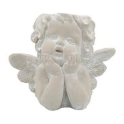 Wholesale 🔥 10" Resin Angel Planter Gray - Sagebrook Home 🔔
