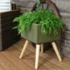 Top 10 🔥 Sunnydaze Decor Sunnydaze Barkley Durable Indoor/Outdoor Fiber Clay Decorative Flower Pot - 13" Square - Bronze and Natural 🥰