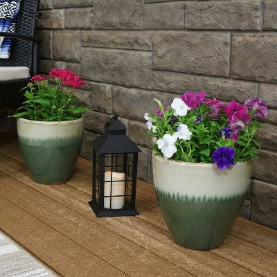 Hot Sale ๐ Sunnydaze Decor Sunnydaze Resort Outdoor/Indoor High-Fired Glazed UV and Frost-Resistant Ceramic Flower Planters with Drainage Holes - 10" Diameter - Seafoam - 2-Pack ๐ 3 Hot Sale ๐ Sunnydaze Decor Sunnydaze Resort Outdoor/Indoor High-Fired Glazed UV and Frost-Resistant Ceramic Flower Planters with Drainage Holes - 10" Diameter - Seafoam - 2-Pack ๐