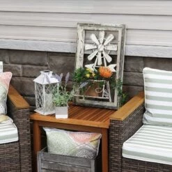 Brand new 👍 Sunnydaze Decor Sunnydaze Indoor/Outdoor Metal Windmill Planter with Wooden Frame for Front Porch, Patio, Entryway, or Living Room - 22.5" 🎁 -Planters Sales Store unnamed file 4968