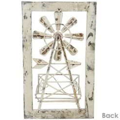 Brand new 👍 Sunnydaze Decor Sunnydaze Indoor/Outdoor Metal Windmill Planter with Wooden Frame for Front Porch, Patio, Entryway, or Living Room - 22.5" 🎁 -Planters Sales Store unnamed file 4969