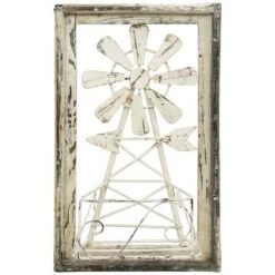 Brand new 👍 Sunnydaze Decor Sunnydaze Indoor/Outdoor Metal Windmill Planter with Wooden Frame for Front Porch, Patio, Entryway, or Living Room - 22.5" 🎁 -Planters Sales Store unnamed file 4970
