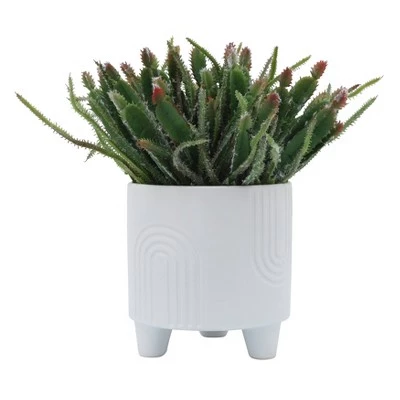 Outlet β Set of 2 12" Bravais Footed Ceramic Planters White - Sagebrook Home π 3 Outlet β Set of 2 12" Bravais Footed Ceramic Planters White - Sagebrook Home π - Image 2