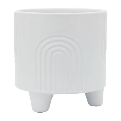 Outlet β Set of 2 12" Bravais Footed Ceramic Planters White - Sagebrook Home π 6 Outlet β Set of 2 12" Bravais Footed Ceramic Planters White - Sagebrook Home π - Image 5
