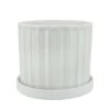 Budget 👏 Sagebrook Home Set of 2 Ridges Ceramic Planters with Saucers White ⭐ -Planters Sales Store unnamed file 4990