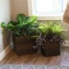 Outlet 😍 Sunnydaze Decor Sunnydaze Square Indoor Polyrattan Planters with Attached Clear Polypropylene Liner 14" Square x 14" H and 11" Square x 11" H - Brown 2-Piece 🧨 -Planters Sales Store unnamed file 4996