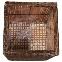 Outlet 😍 Sunnydaze Decor Sunnydaze Square Indoor Polyrattan Planters with Attached Clear Polypropylene Liner 14" Square x 14" H and 11" Square x 11" H - Brown 2-Piece 🧨 -Planters Sales Store unnamed file 5000