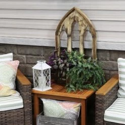 Promo ⭐ Sunnydaze Decor Sunnydaze Traditional Arched Window Pane Wooden Planter Holder - 30.5" 🎉 -Planters Sales Store unnamed file 5005