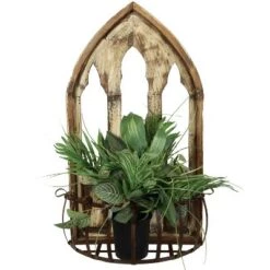 Promo ⭐ Sunnydaze Decor Sunnydaze Traditional Arched Window Pane Wooden Planter Holder - 30.5" 🎉 -Planters Sales Store unnamed file 5008