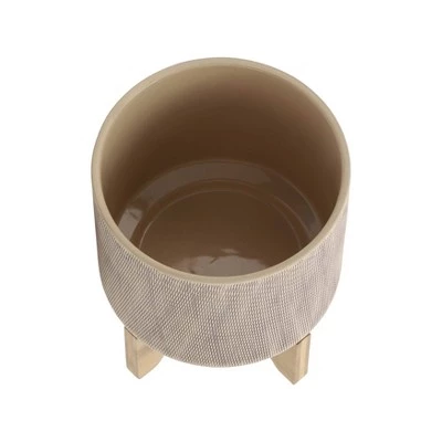 Outlet ๐ Set of 2 10.5" Mesh Planters with Stand Tan - Sagebrook Home ๐ 5 Outlet ๐ Set of 2 10.5" Mesh Planters with Stand Tan - Sagebrook Home ๐ - Image 4