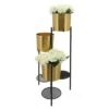 Hot Sale ⭐ Sagebrook Home 3-Layered Folding Metal Planters Gold/Black ✨