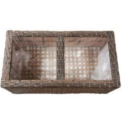 Deals 😀 Sunnydaze Decor Sunnydaze 2-Section Rectangle Polyrattan Indoor Planters - 21.5" W x 11.5" D x 9.25" H - Brown - 2-Pack 🧨 -Planters Sales Store unnamed file 5045