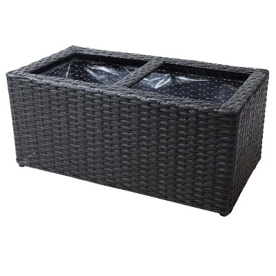 Best deal ๐ Sunnydaze Decor Sunnydaze 2-Section Rectangle Polyrattan Indoor Planters - 21.5" W x 11.5" D x 9.25" H - Black - 2-Pack ๐ 6 Best deal ๐ Sunnydaze Decor Sunnydaze 2-Section Rectangle Polyrattan Indoor Planters - 21.5" W x 11.5" D x 9.25" H - Black - 2-Pack ๐ - Image 5