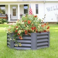 Best reviews of 🔔 Sunnydaze Decor Sunnydaze Raised Powder-Coated Steel Hexagon Planter Garden Bed Kit for Plants, Flowers, Vegetables and Herbs - 41" W x 16" Deep - Gray 😉