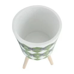 Best Pirce 💯 Sagebrook Home Set of 2 Diamond Polyresin Planters with Wood Legs Olive ❤️ -Planters Sales Store unnamed file 5077