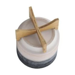 Discount 🔥 Set of 2 12" Ceramic Planters on Wooden Stand Gray - Sagebrook Home 👏 -Planters Sales Store unnamed file 5112