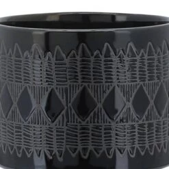 Budget 🛒 Set of 2 19" Aztec Ceramic Planters On Wooden Stand Black - Sagebrook Home ❤️ -Planters Sales Store unnamed file 5120