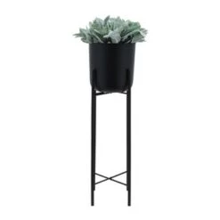 Outlet 😀 Sagebrook Home Set of 3 Metal Planters on Stand Black 🔥