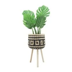 Wholesale 🔥 Sagebrook Home Set of 3 Checkered Bamboo Planters Brown 🎁