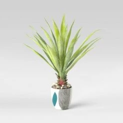 Best Pirce ❤️ 8" Outdoor Stoneware Colorblock Planter Teal/Black/White - Project 62™ 🌟 -Planters Sales Store unnamed file 5168