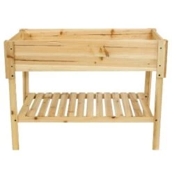 Brand new 🥰 Sunnydaze Decor Sunnydaze Outdoor Raised Wooden Garden Bed with Lower Shelf for Plant Flowers, Herbs, Green Plants, and Vegetables - 42" - Clear 🧥 Coat 🎉 -Planters Sales Store unnamed file 52