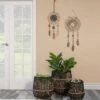 Buy ✨ Set of 3 Bamboo Footed Planters - Sagebrook Home Natural 😀 -Planters Sales Store unnamed file 5239