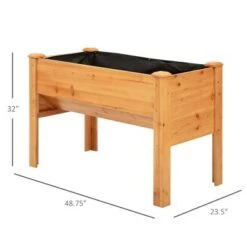Wholesale 💯 Outsunny 48'' Fir Wood Raised Garden Bed with Tool Hooks Elevated Planter Box Stand with Unique Funnel Design for Backyard Patio to Grow Vegetables 👏 -Planters Sales Store unnamed file 525