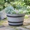 Brand new ✔️ Southern Patio HDR-055457 Resin Whiskey Barrel Indoor Outdoor Garden Planter Pot for Vegetables, Trees, Plants, and Flowers, Gray 👏