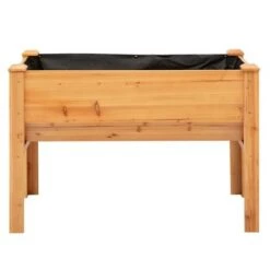 Wholesale 💯 Outsunny 48'' Fir Wood Raised Garden Bed with Tool Hooks Elevated Planter Box Stand with Unique Funnel Design for Backyard Patio to Grow Vegetables 👏 -Planters Sales Store unnamed file 527