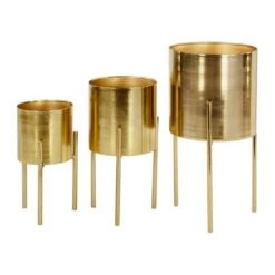 Cheap ๐ Set of 3 Contemporary Metal Planters in Stands - Olivia & May Gold โ 10 Cheap ๐ Set of 3 Contemporary Metal Planters in Stands - Olivia & May Gold โ -Planters Sales Store unnamed file 5292