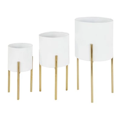 Cheap ๐ Set of 3 Contemporary Metal Planters in Stands - Olivia & May Gold โ 7 Cheap ๐ Set of 3 Contemporary Metal Planters in Stands - Olivia & May Gold โ - Image 5