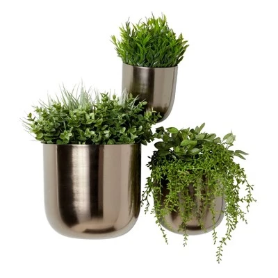 Best reviews of 🎉 Set of 3 Contemporary Metal Wall Planters - Olivia & May Metallic Gold 😍 5 Best reviews of 🎉 Set of 3 Contemporary Metal Wall Planters - Olivia & May Metallic Gold 😍 - Image 3