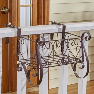Coupon 😀 The Lakeside Collection Lakeside Decorative Iron Scrollwork Porch Rail Planter for Flowers, Herbs 😉 4 Coupon 😀 The Lakeside Collection Lakeside Decorative Iron Scrollwork Porch Rail Planter for Flowers, Herbs 😉 - Image 2